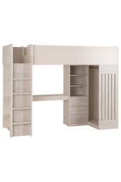 Seconique Jupiter High Sleeper Bed in Taupe - Size: Single - thumbnail 2