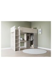 Seconique Jupiter High Sleeper Bed in Taupe - Size: Single