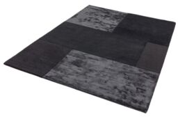 The Rug Shop UK Charcoal Geometric Luxurious Easy To Clean Cotton Backing Rug - Size: 160 cm x 230 cm - thumbnail 3