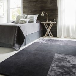 The Rug Shop UK Charcoal Geometric Luxurious Easy To Clean Cotton Backing Rug - Size: 160 cm x 230 cm - thumbnail 1