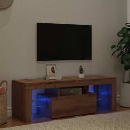 Berkfield Home TV Cabinet with LED Lights Artisan Oak 120x36.5x40 cm Engineered Wood in Brown - thumbnail 3