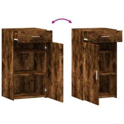 Berkfield Home Sideboard Smoked Oak 50x42.5x93 cm Engineered Wood in Brown - thumbnail 7