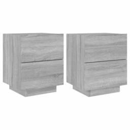 Berkfield Home Decorative Bedside Cabinets with LED Lights 2 pcs Grey Sonoma Eng - thumbnail 3