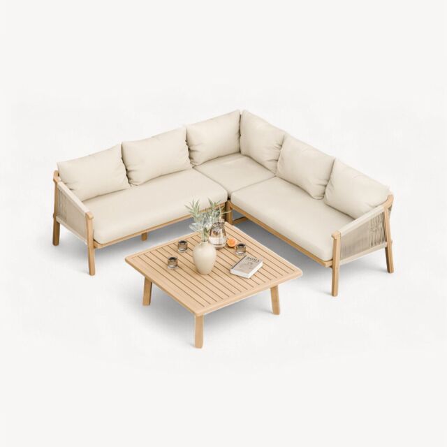 Royalcraft Roma 5 Seater Corner Lounge Set in Natural - image 1