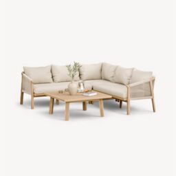 Royalcraft Roma 5 Seater Corner Lounge Set in Natural - thumbnail 2