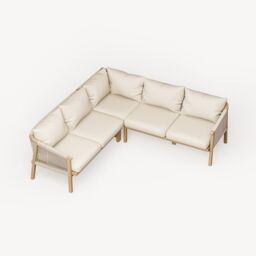 Royalcraft Roma 5 Seater Corner Lounge Set in Natural - thumbnail 3