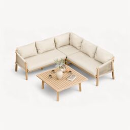 Royalcraft Roma 5 Seater Corner Lounge Set in Natural