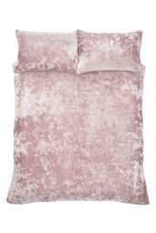 Catherine Lansfield 'Crushed Velvet' Duvet Set in Light Pink - Size: Super King - thumbnail 5
