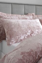 Catherine Lansfield 'Crushed Velvet' Duvet Set in Light Pink - Size: Super King - thumbnail 2