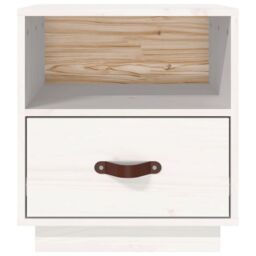 Berkfield Home Bedside Cabinet White 40x34x45 cm Solid Wood Pine - Size: 40 x 34 x 45 cm - thumbnail 6