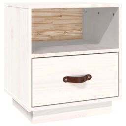 Berkfield Home Bedside Cabinet White 40x34x45 cm Solid Wood Pine - Size: 40 x 34 x 45 cm - thumbnail 2