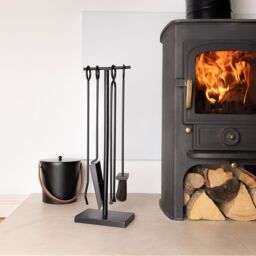 Charles Bentley Redwood Fireside Companion Set Iron Tool Stand Matte Black