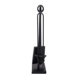 Charles Bentley Redwood Fireside Companion Set Iron Tool Stand Matte Black - thumbnail 6