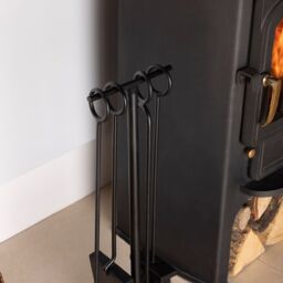 Charles Bentley Redwood Fireside Companion Set Iron Tool Stand Matte Black - thumbnail 3
