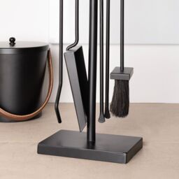 Charles Bentley Redwood Fireside Companion Set Iron Tool Stand Matte Black - thumbnail 2