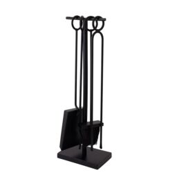 Charles Bentley Redwood Fireside Companion Set Iron Tool Stand Matte Black - thumbnail 5