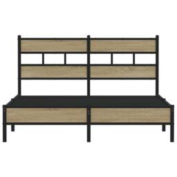 Berkfield Home Bed Frame without Mattress Sonoma Oak 137x190 cm Engineered Wood in Light Tan - thumbnail 4
