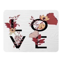 Benjamin Tate Design Love Typography Blanket in Natural - Size: 120 cm x 150 cm - thumbnail 1