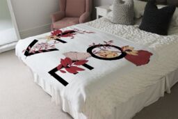 Benjamin Tate Design Love Typography Blanket in Natural - Size: 120 cm x 150 cm - thumbnail 3