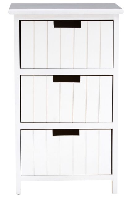 Orsina New England 3 Drawers Chest, Delivered Fully Assembled in White - image 1