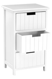 Orsina New England 3 Drawers Chest, Delivered Fully Assembled in White - thumbnail 4
