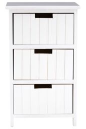 Orsina New England 3 Drawers Chest, Delivered Fully Assembled in White - thumbnail 1