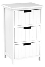 Orsina New England 3 Drawers Chest, Delivered Fully Assembled in White - thumbnail 2