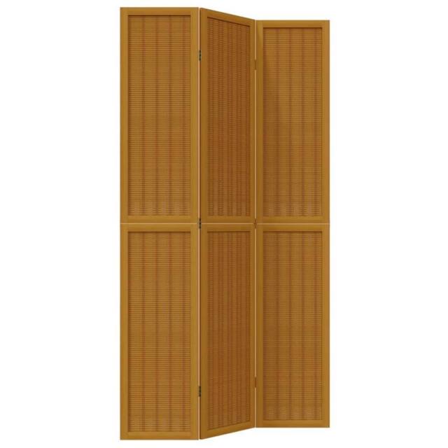 Berkfield Home Room Divider 3 Panels Brown Solid Wood Paulownia - image 1