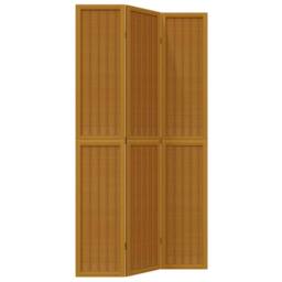 Berkfield Home Room Divider 3 Panels Brown Solid Wood Paulownia
