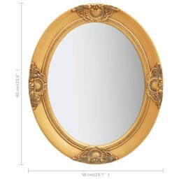 Berkfield Home Wall Mirror Baroque Style 50x60 cm Gold - thumbnail 6