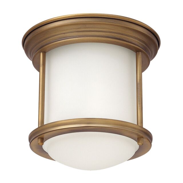 Netlighting Hinkley Hadrian 1 Light Flush Mount Brushed Bronze with Opal Glass IP44 in Brown - image 1