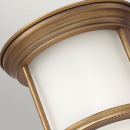 Netlighting Hinkley Hadrian 1 Light Flush Mount Brushed Bronze with Opal Glass IP44 in Brown - thumbnail 2
