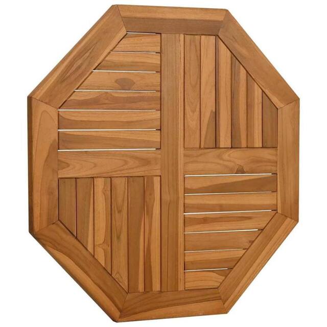 Berkfield Home Table Top 70x70x2.5 cm Octagonal Solid Wood Teak in Brown - image 1