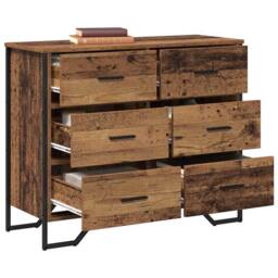 Berkfield Home Modern Chest of Drawers Old Wood 91x35.5x74.5 cm Engineered Wood in Brown - thumbnail 1