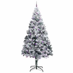 Berkfield Home Christmas Tree with 300 LEDs with Stand White 300 cm PVC - thumbnail 4
