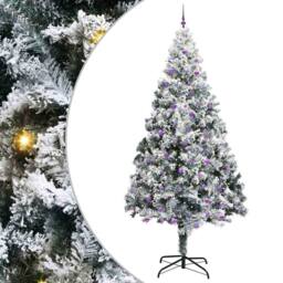 Berkfield Home Christmas Tree with 300 LEDs with Stand White 300 cm PVC - thumbnail 2