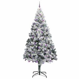 Berkfield Home Christmas Tree with 300 LEDs with Stand White 300 cm PVC - thumbnail 3
