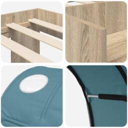 Berkfield Home Bed Frame with Tunnel 3 pcs Sonoma Oak & Light Blue in Brown - thumbnail 9