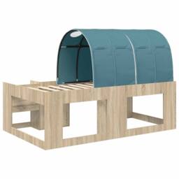 Berkfield Home Bed Frame with Tunnel 3 pcs Sonoma Oak & Light Blue in Brown - thumbnail 8