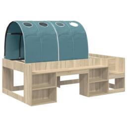 Berkfield Home Bed Frame with Tunnel 3 pcs Sonoma Oak & Light Blue in Brown - thumbnail 3