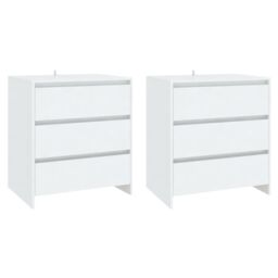 Berkfield Home 3 Piece Sideboard White Engineered Wood - thumbnail 3