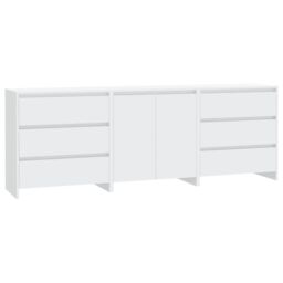 Berkfield Home 3 Piece Sideboard White Engineered Wood - thumbnail 2