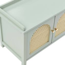 Wyld and Coco Mint Green Shoe Bench With 3 Drawers and Padded Seat - thumbnail 8