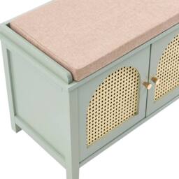 Wyld and Coco Mint Green Shoe Bench With 3 Drawers and Padded Seat - thumbnail 7