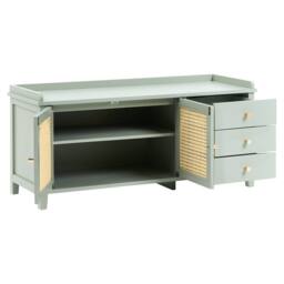 Wyld and Coco Mint Green Shoe Bench With 3 Drawers and Padded Seat - thumbnail 4