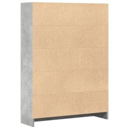 Berkfield Home Bookcase Concrete Grey 80x24x109 cm Engineered Wood - Size: 80 x 24 x 109 cm - thumbnail 6