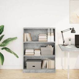 Berkfield Home Bookcase Concrete Grey 80x24x109 cm Engineered Wood - Size: 80 x 24 x 109 cm - thumbnail 3