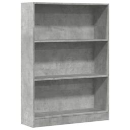 Berkfield Home Bookcase Concrete Grey 80x24x109 cm Engineered Wood - Size: 80 x 24 x 109 cm - thumbnail 2