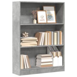 Berkfield Home Bookcase Concrete Grey 80x24x109 cm Engineered Wood - Size: 80 x 24 x 109 cm - thumbnail 1