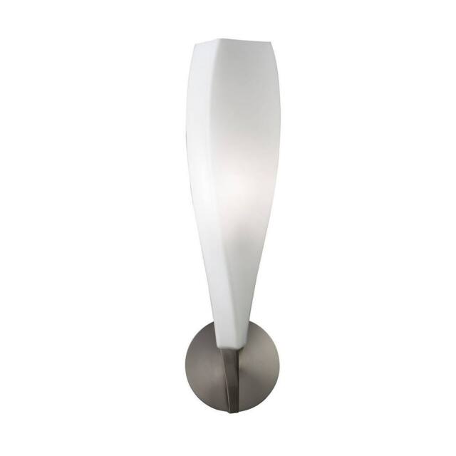 Netlighting Neo Wall Lamp Switched 1 Light E27 Satin NickelFrosted White Glass in Grey - image 1